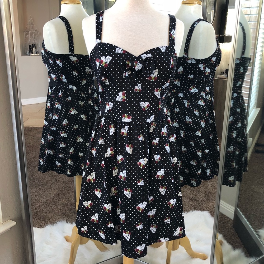 Hot Topic Polka Dot & Skulls Pin-Up Dress - Picture 1 of 8